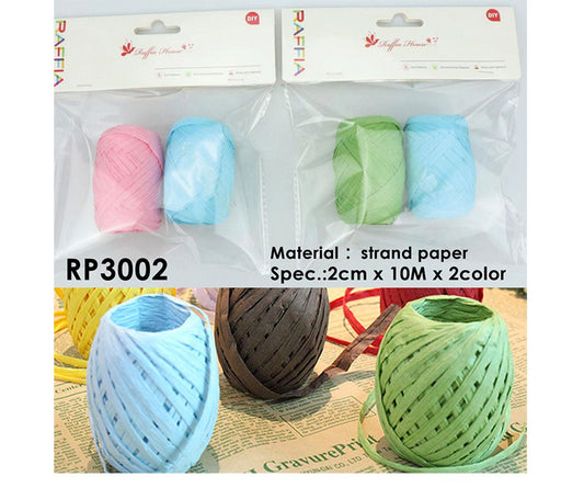 Pack of 2 2cm x 10m Paper Rope Reel