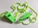 Pack of 15 Green Plastic Whistles with Lanyard Neck Cord