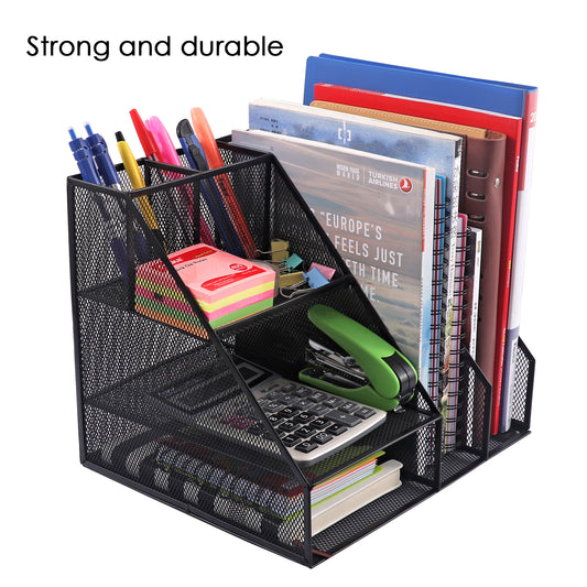 Multiple Compartment Office Mesh Desk Organiser