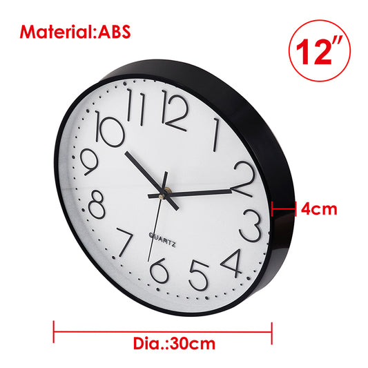 12" Plastic Shell Quartz Clock