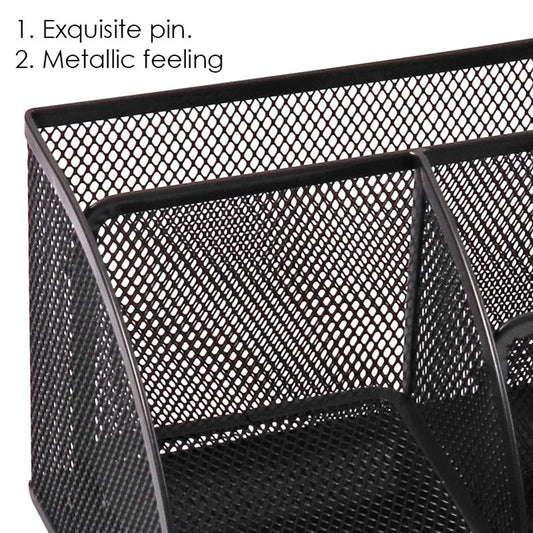 6 Compartment Wire Mesh Desktop Organiser