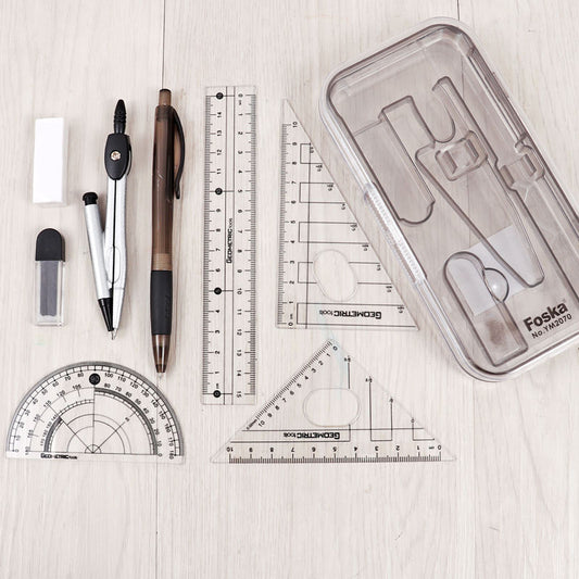 Two Layers Zinc Alloy Compass Divider with Pen Ruler Math Set
