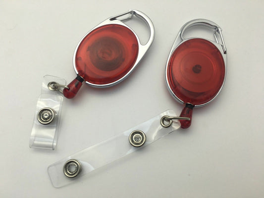 Red Key Reel ID Card Badge Holder