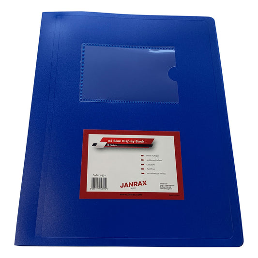 A5 Blue Flexible Cover 10 Pocket Display Book