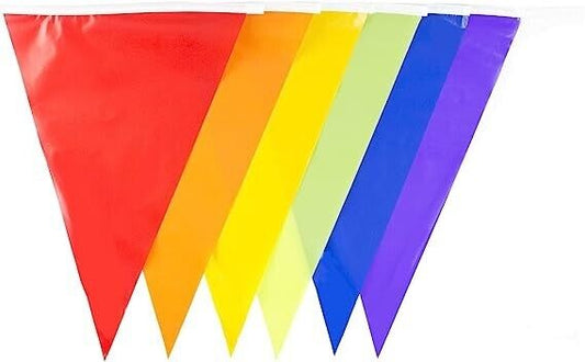 M1002 Rainbow Multi Coloured Bunting 10m with 20 Pennants
