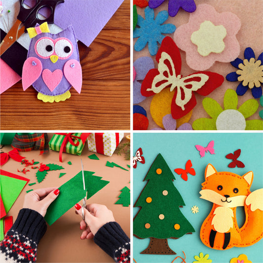 Pack of 10 A4 Assorted Coloured Felt 180gsm Sheets