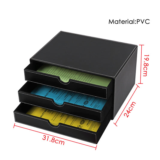 PVC Black Desktop Organizer 31.8 x 24 x 19.8cm