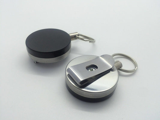 Round Retractable Key Reel with Key Ring