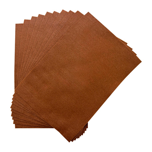 Pack of 10 A4 Brown Coloured Felt 180gsm Sheets