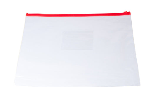 Pack of 12 A4 Red Zip Zippy Bags