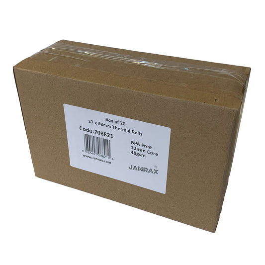 Box of 20 BPA Free 57x38mm Thermal Rolls