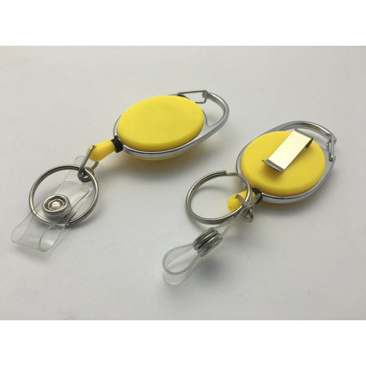 Yellow Solid Key Reel with Keyring & ID Card Badge Holder