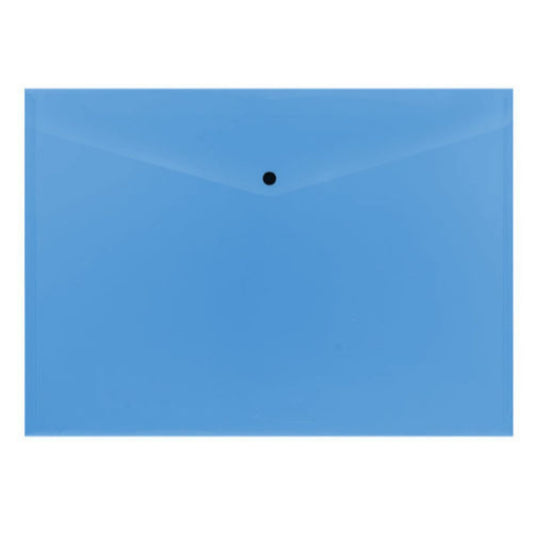 Pack of 12 Janrax A4 Blue Document Wallets - Button Stud Folder