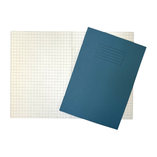 Janrax A4 Blue 80 Page 10mm Squared Paper Exercise Book WF Paper with 225gsm Manilla Cover