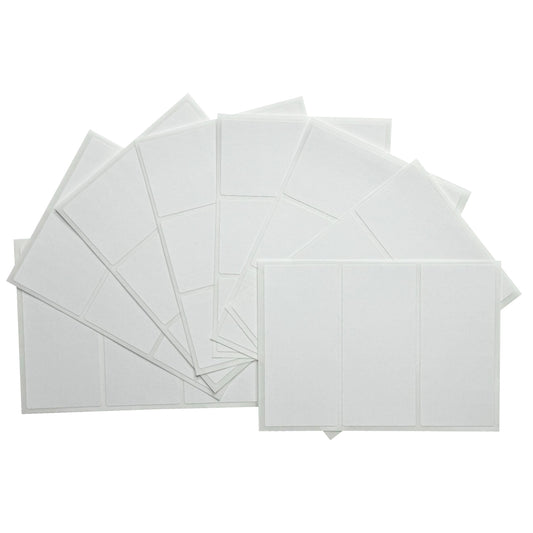 Pack of 21 White 34x75mm Rectangular Labels - Adhesive Stickers