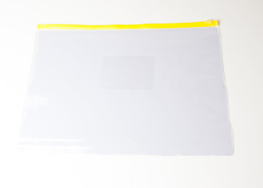Pack of 12 A4 Yellow Zip Zippy Bags - Janrax 708531