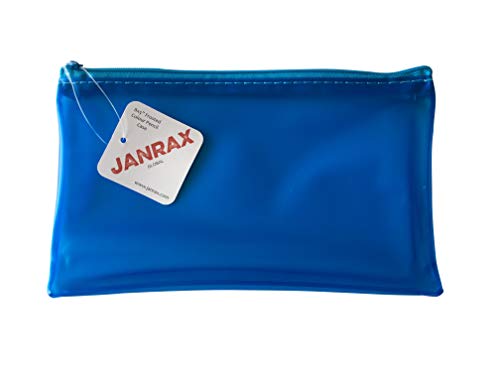 8x5" Frosted Blue Pencil Case - See Through Exam Clear Translucent