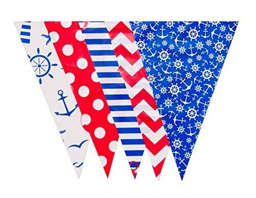 JA002 Nautical Print Bunting 10m with 20 Pennants