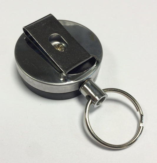 Round Retractable Key Reel with Key Ring
