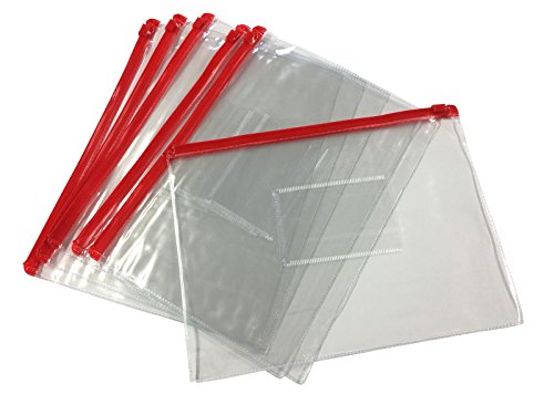 Pack of 12 A5 Red Zip Zippy Bags - Janrax 708523