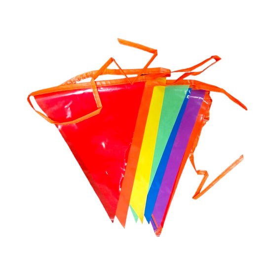 Multi Colour Bunting with Orange String 10m with 20 Pennants