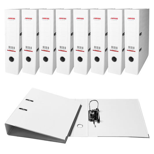 A4 White Paperbacked Lever Arch File by Janrax