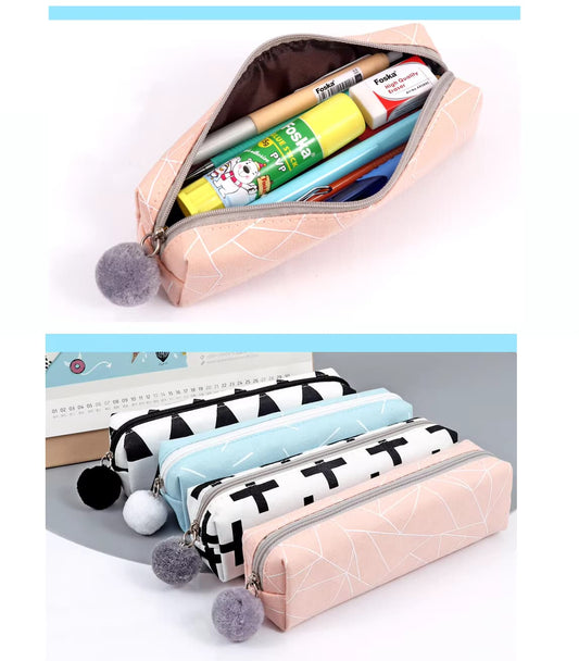 Single Colorful Canvas Student Pencil Case with Zipper