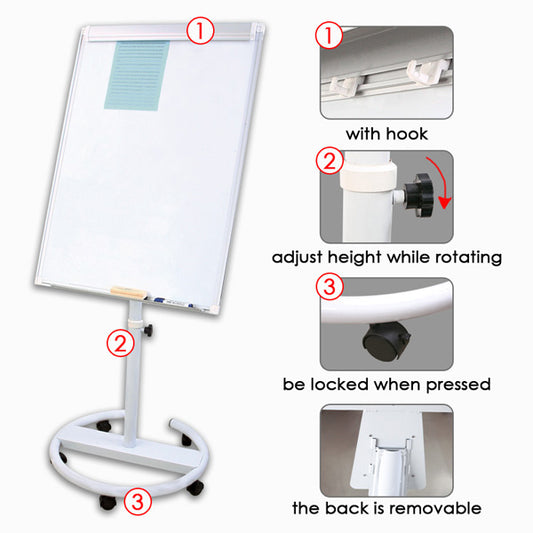 Metal Magnetic Background Rotatable Magnetic Flip Chart Pad Whiteboard 70 x 100cm