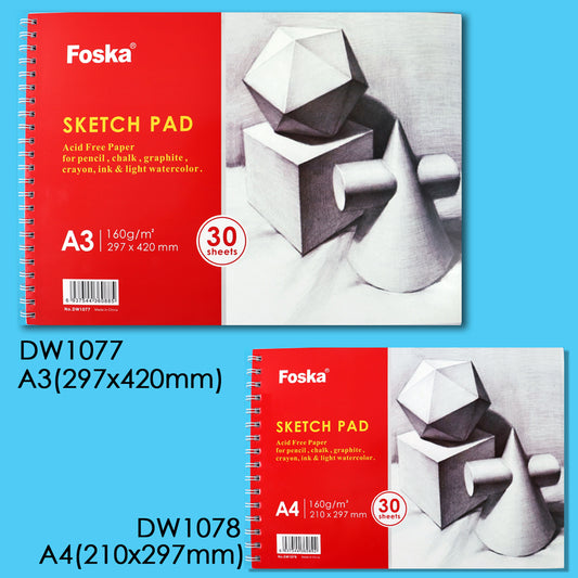 A4 Side Spiral Open Sketch Pad