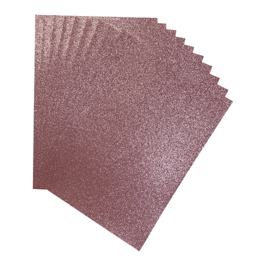 Pack of 10 A4 Pink Coloured Glitter Card 230gsm Sheets