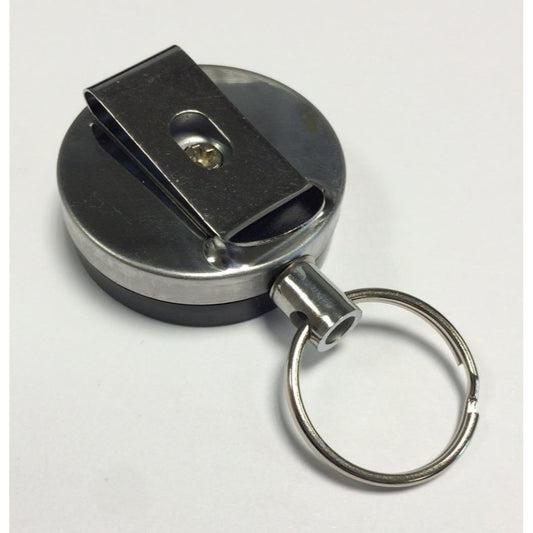 Round Retractable Key Reel with Key Ring