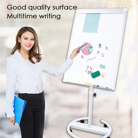 Metal Magnetic Background Rotatable Magnetic Flip Chart Pad Whiteboard 70 x 100cm