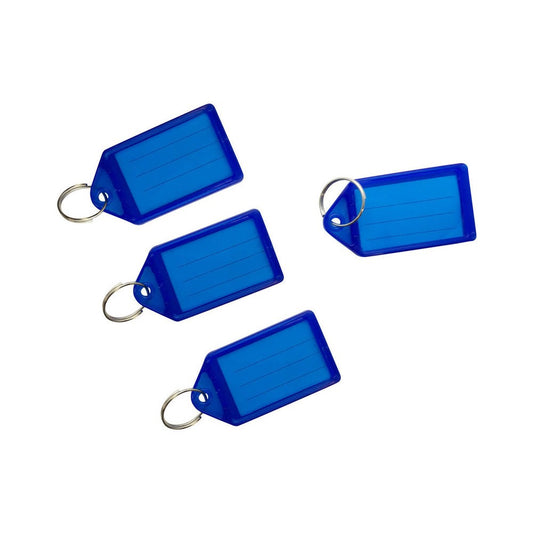 Pack of 50 Large Blue Identity Tag Key Rings