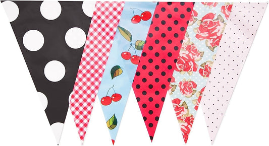 JA001 Punk Vintage Pattern Bunting 10m with 20 Pennants