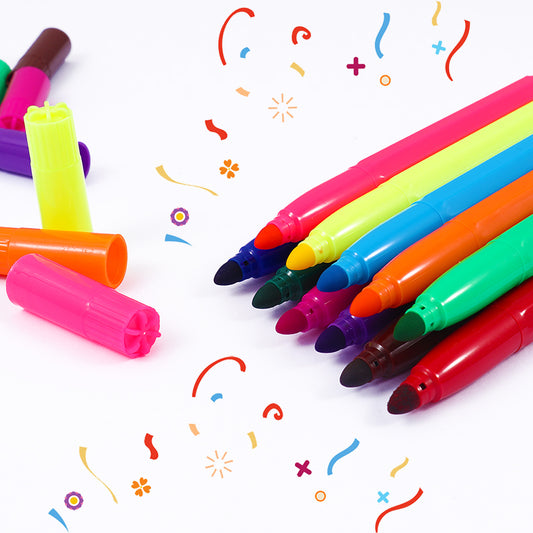 Pack of 12 Assorted Colour Jumbo Water Colour Felt Tip Pens