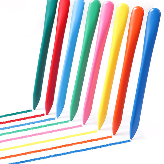 Pack of 12 Assorted Colour Triangular Erasable Plastic Crayons