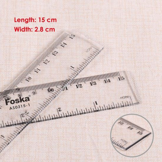 15cm Clear Plastic Ruler