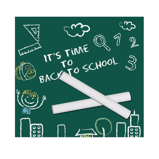 Box of 12 White Chalk Sticks - Blackboard