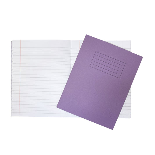 Janrax 9x7" Purple 80 Page Feint Ruled with Margin Exercise Book WF Paper with 225gsm Manilla Cover
