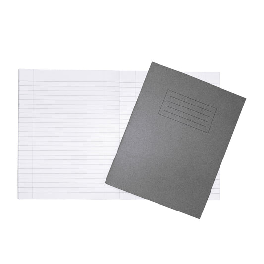 Janrax 9x7" Grey 80 Page Feint Ruled with Margin Exercise Book WF Paper with 225gsm Manilla Cover