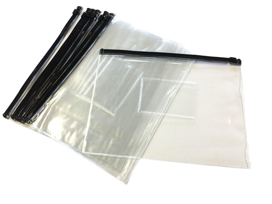 Pack of 12 A5 Black Zip Zippy Bags - Janrax 708527