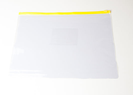 Pack of 12 A4 Yellow Zip Zippy Bags - Janrax 708531