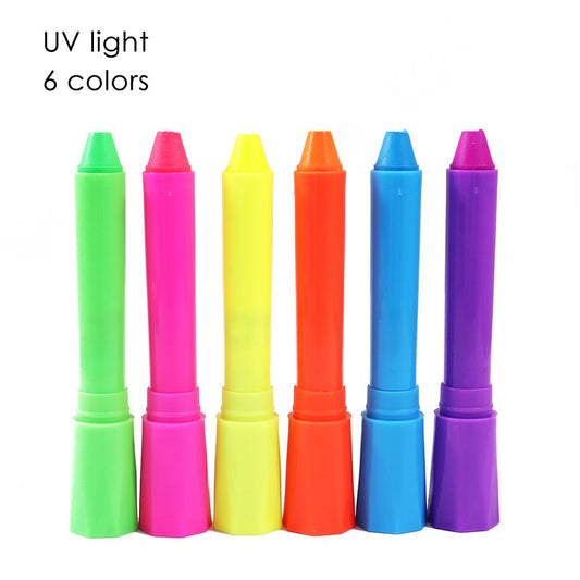 Pack of 6 Assorted Glow in Dark Colours Face Paints