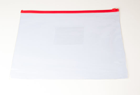 Pack of 12 A4 Red Zip Zippy Bags
