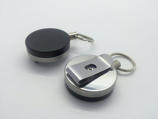 Round Retractable Key Reel with Key Ring