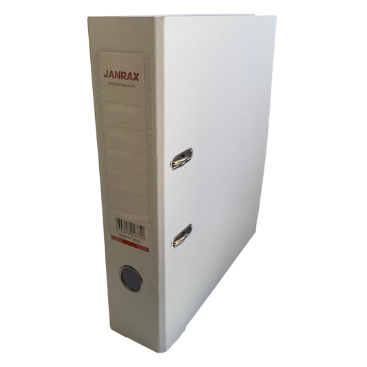 A4 White Paperbacked Lever Arch File by Janrax