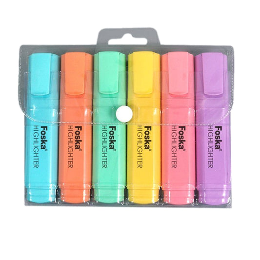 Pack of 6 Macron Colour Highlighter Marker Pens