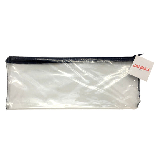 13x5" Navy Blue Zip Clear Exam Pencil Case - Pen Bag Make Up {DC}