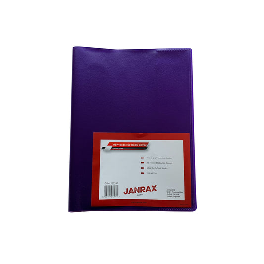 Pack of 10 9x7" Frosted Purple Exercise Book Covers