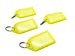 Pack of 50 Large Yellow Identity Tag Key Rings - Sliding Fob Keyrings Coloured